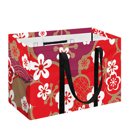 Flower Kimono Pattern Print Utility Tote Bag