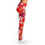 Flower Kimono Pattern Print Women's Leggings