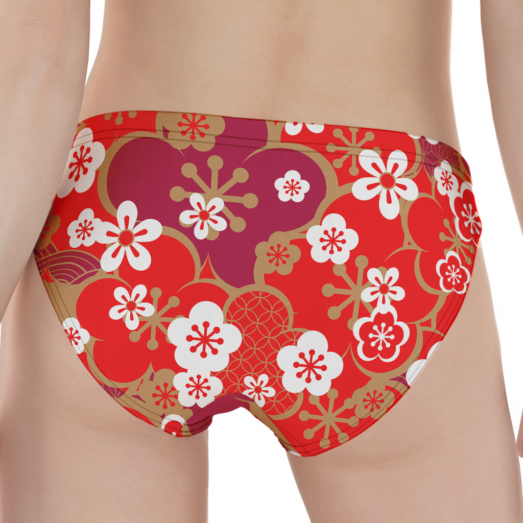 Flower Kimono Pattern Print Women's Panties