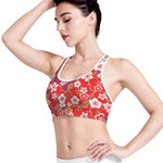 Flower Kimono Pattern Print Women's Sports Bra