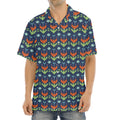 Flower Knitted Pattern Print Aloha Shirt