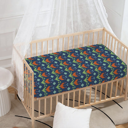 Flower Knitted Pattern Print Baby Crib Sheet