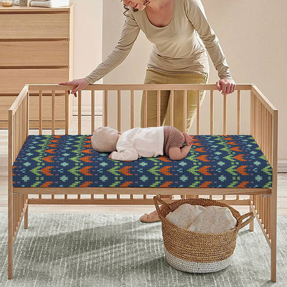 Flower Knitted Pattern Print Baby Crib Sheet