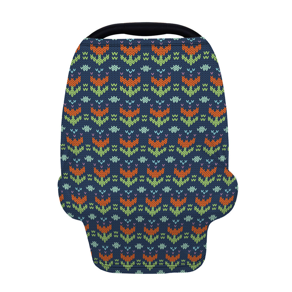 Flower Knitted Pattern Print Baby Seat Cover