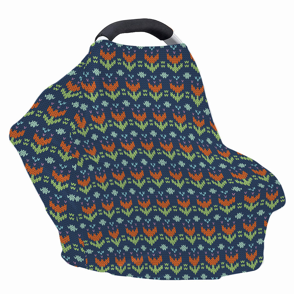 Flower Knitted Pattern Print Baby Seat Cover