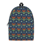 Flower Knitted Pattern Print Backpack