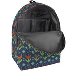 Flower Knitted Pattern Print Backpack
