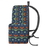 Flower Knitted Pattern Print Backpack