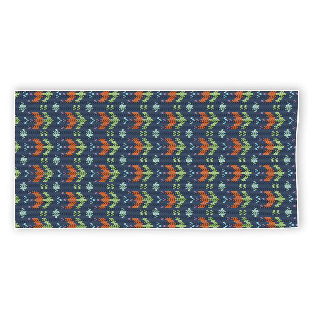 Flower Knitted Pattern Print Beach Towel