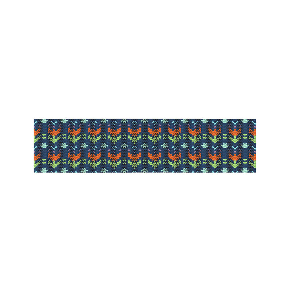 Flower Knitted Pattern Print Bed Runner