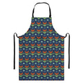 Flower Knitted Pattern Print Bib Apron With Pocket