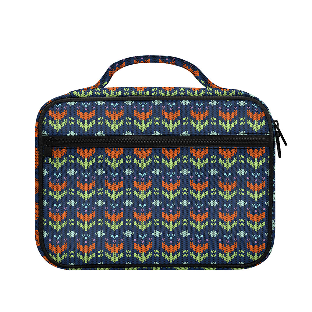 Flower Knitted Pattern Print Briefcase Bible Bag