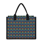 Flower Knitted Pattern Print Canvas Tote Bag