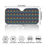 Flower Knitted Pattern Print Car Windshield Sun Shade