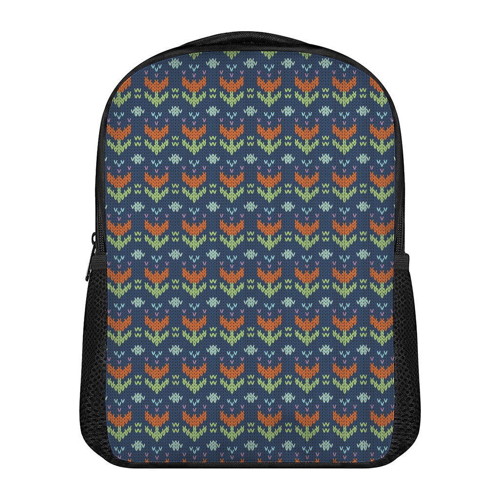 Flower Knitted Pattern Print Casual Backpack