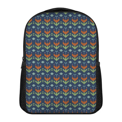 Flower Knitted Pattern Print Casual Backpack