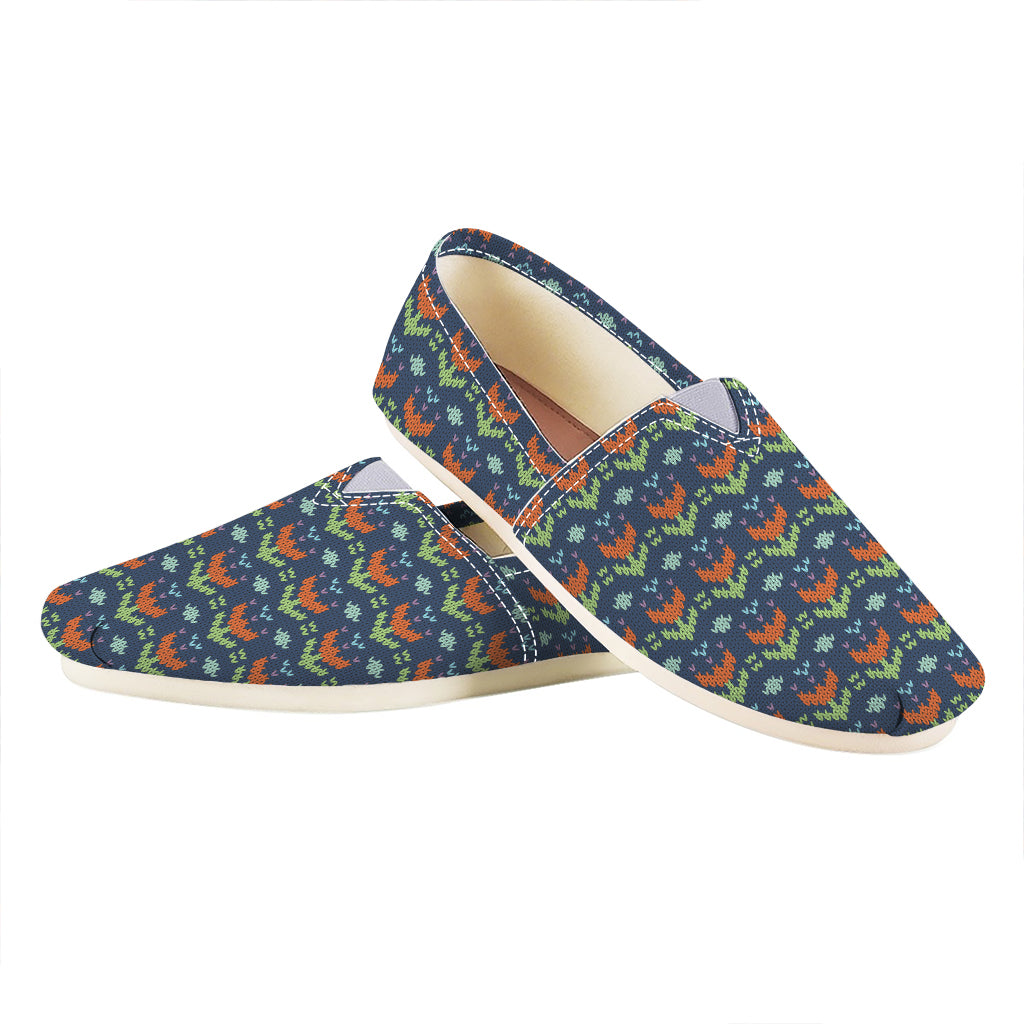 Flower Knitted Pattern Print Casual Shoes