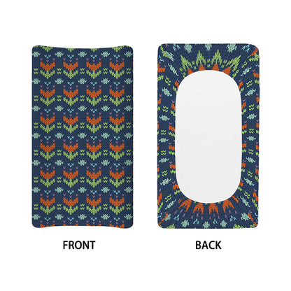 Flower Knitted Pattern Print Changing Pad Cover