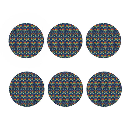 Flower Knitted Pattern Print Coaster Set
