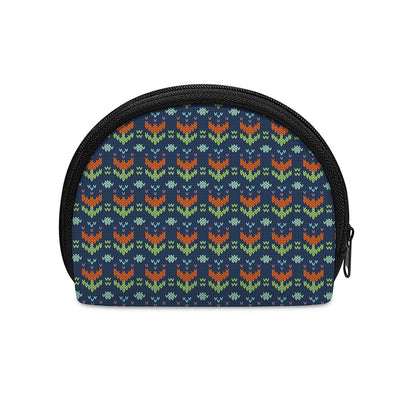 Flower Knitted Pattern Print Coin Purse
