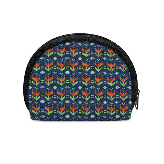 Flower Knitted Pattern Print Coin Purse