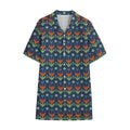 Flower Knitted Pattern Print Cotton Hawaiian Shirt