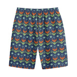 Flower Knitted Pattern Print Cotton Shorts