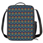 Flower Knitted Pattern Print Crossbody Lunch Bag