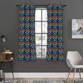 Flower Knitted Pattern Print Grommet Curtain Panels
