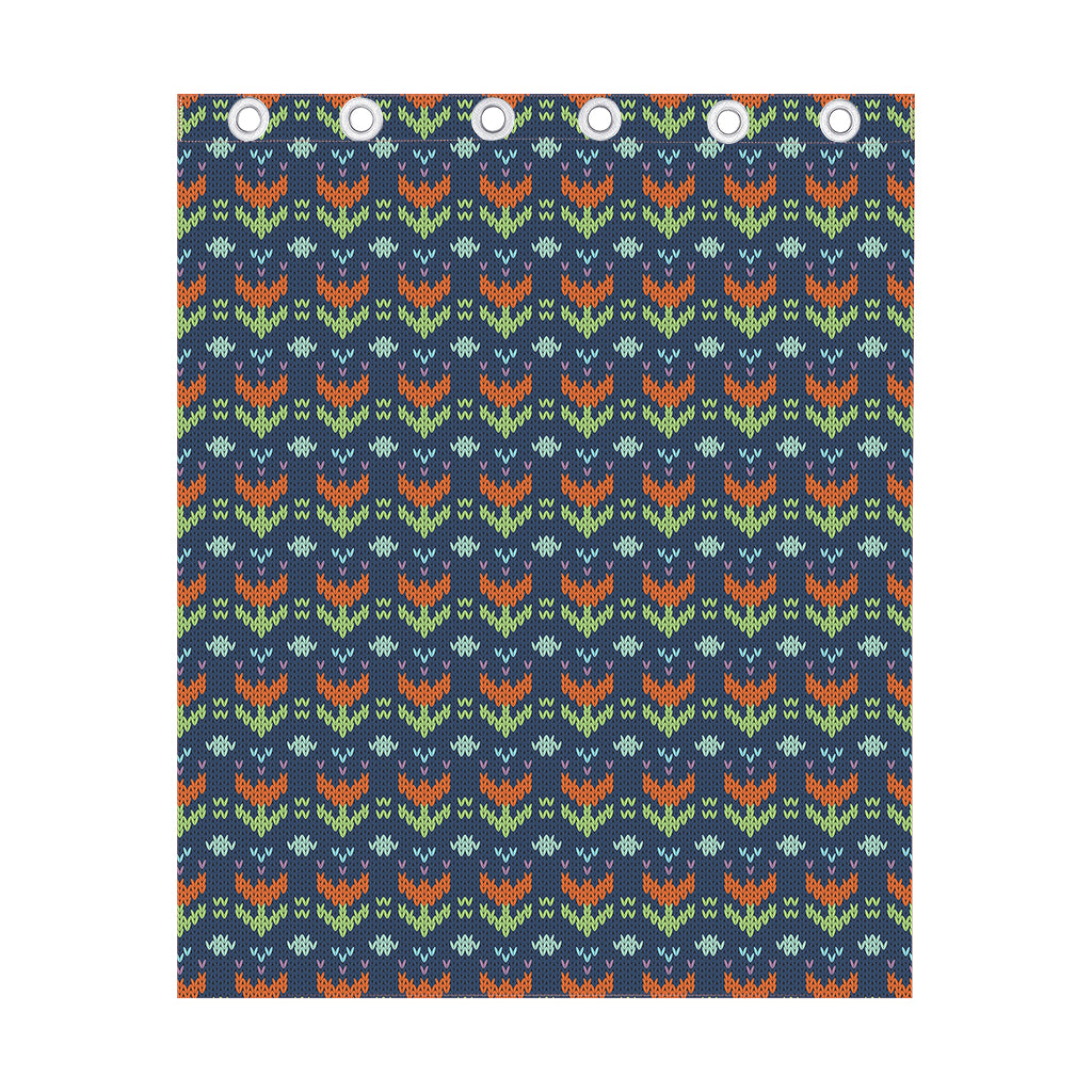 Flower Knitted Pattern Print Curtain