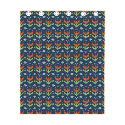 Flower Knitted Pattern Print Curtain