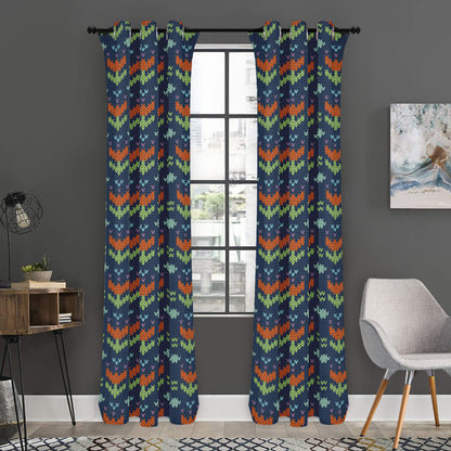 Flower Knitted Pattern Print Curtain