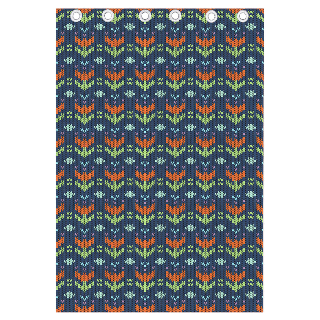 Flower Knitted Pattern Print Curtain