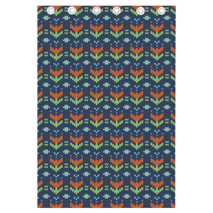 Flower Knitted Pattern Print Curtain