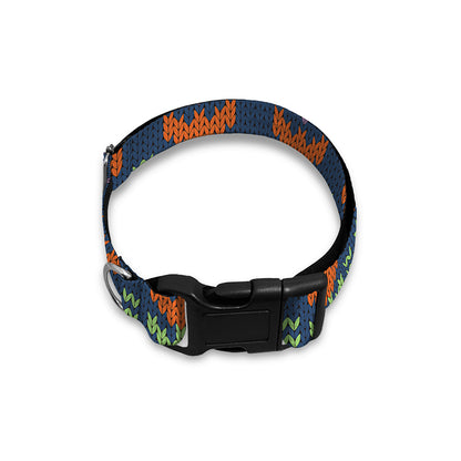 Flower Knitted Pattern Print Dog Collar