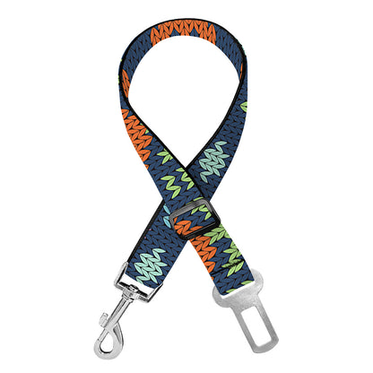 Flower Knitted Pattern Print Dog Seat Belt