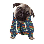 Flower Knitted Pattern Print Dog Zip Up Hoodie