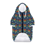 Flower Knitted Pattern Print Dog Zip Up Hoodie