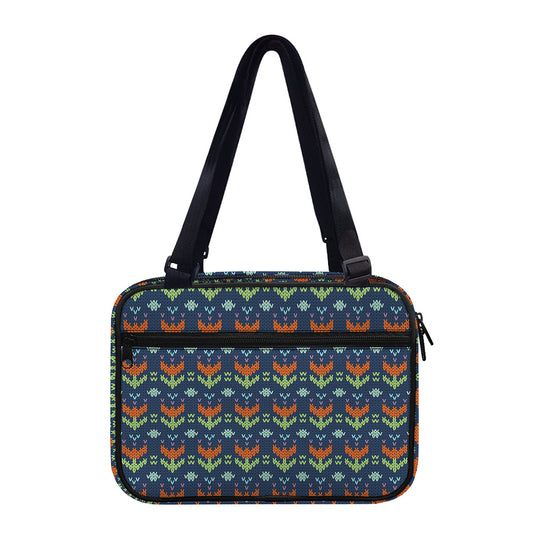Flower Knitted Pattern Print Double Strap Bible Bag