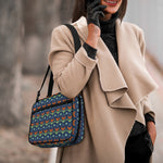 Flower Knitted Pattern Print Double Strap Bible Bag