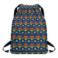 Flower Knitted Pattern Print Drawstring Backpack