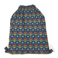Flower Knitted Pattern Print Drawstring Bag
