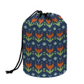 Flower Knitted Pattern Print Drawstring Makeup Bag
