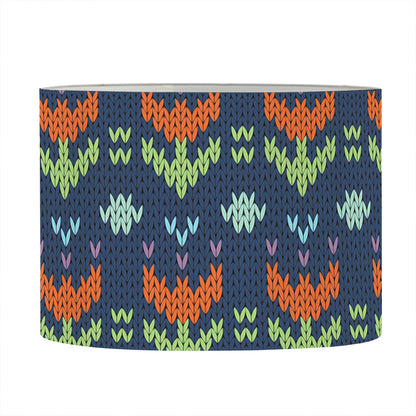 Flower Knitted Pattern Print Drum Lamp Shade