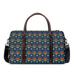 Flower Knitted Pattern Print Duffle Bag