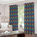Flower Knitted Pattern Print Extra Wide Grommet Curtains