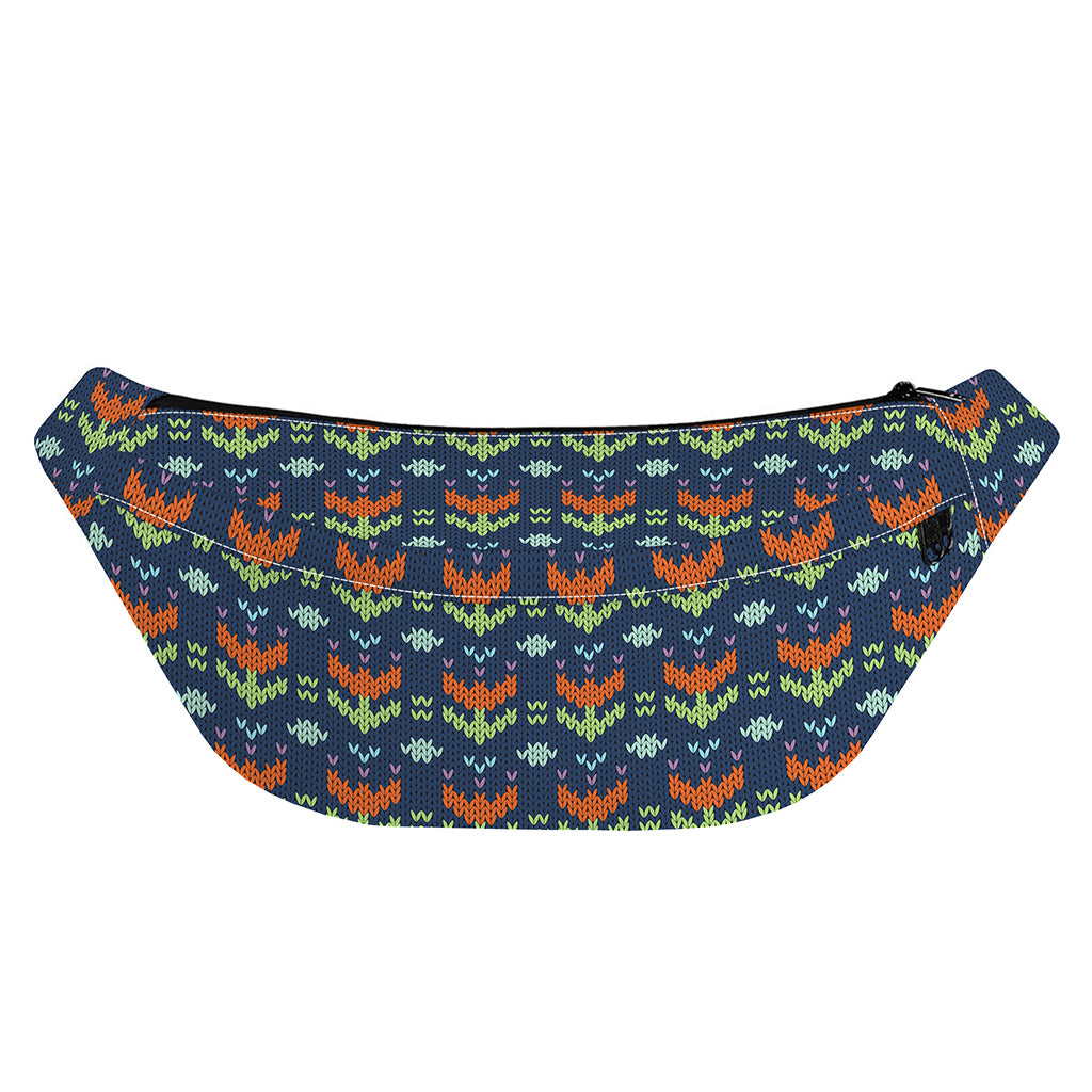 Flower Knitted Pattern Print Fanny Pack