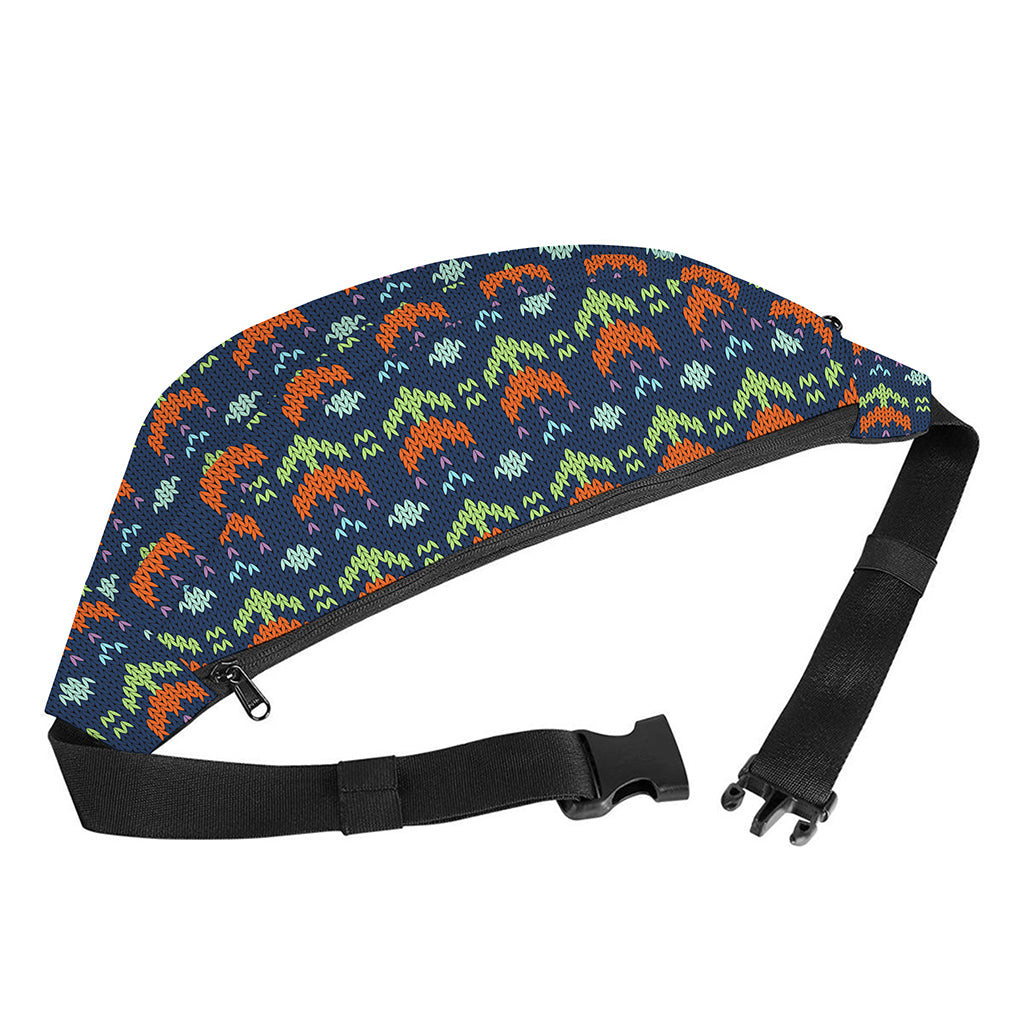 Flower Knitted Pattern Print Fanny Pack