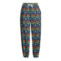 Flower Knitted Pattern Print Fleece Lined Knit Pants
