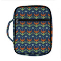 Flower Knitted Pattern Print Front Pocket Bible Bag